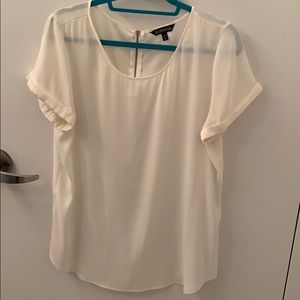 Cuffed short sleeve express white blouse Large